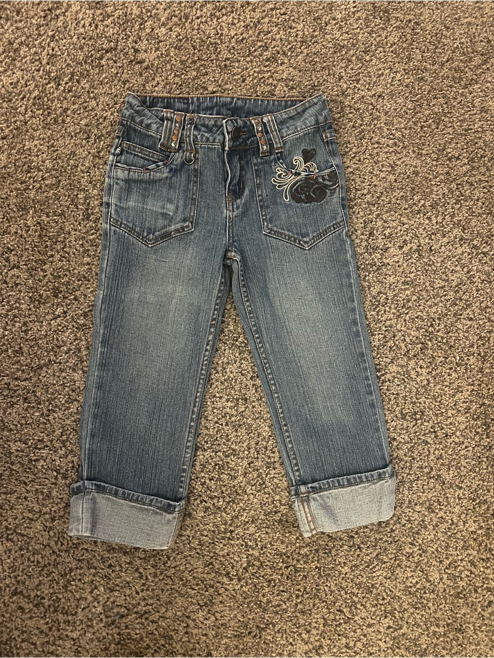 Vintage Hannah Montana Girls Blue Embroidered Denim Jeans